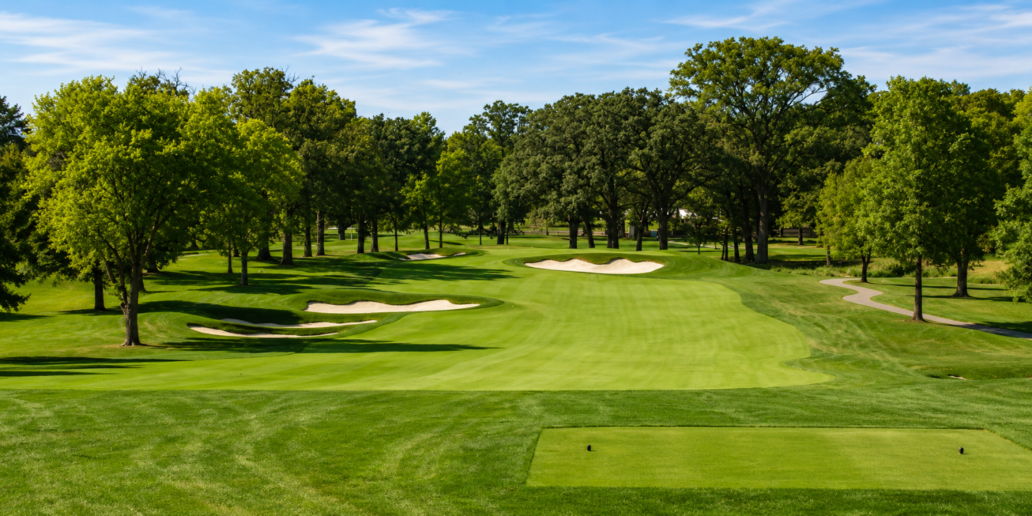 The tee of the par-4 4th Hole on Dubsdread is typical of many holes here: The course is all in front of you, and even semi-straight hitters will find safe harbor off the tees. But the second shot — that’s where the challenge lies.